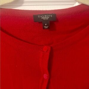 Talbots Bold Red Knit Cardigan